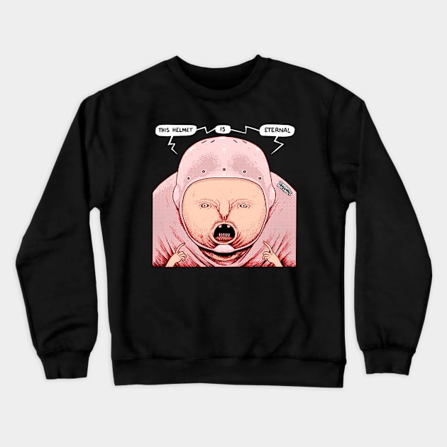 Eternal Helmet Crewneck Sweatshirt by tom af brockbrock